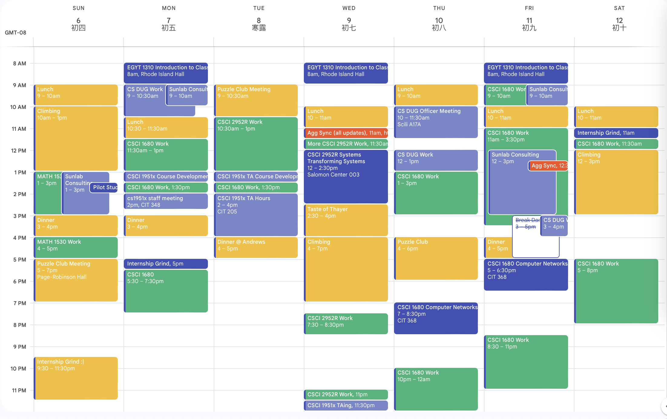 Picture of Google Calendar for Oct 6, 2024